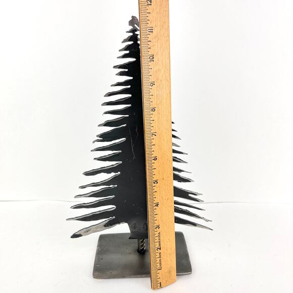 Artisan Torch Cut Steel Christmas Tree Table Top - Picture 8 of 8